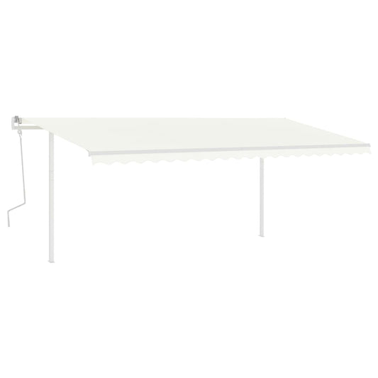 Tenda da Sole Retrattile Manuale con Pali 5x3 m Crema