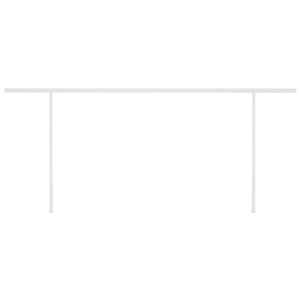 Tenda da Sole Retrattile Manuale con Pali 6x3m Crema - homemem39