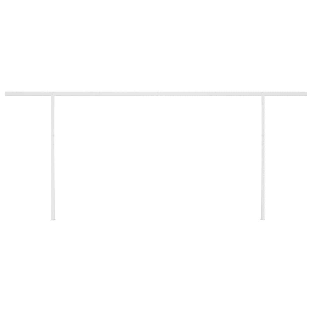 Tenda da Sole Retrattile Manuale con LED 6x3 m Crema - homemem39