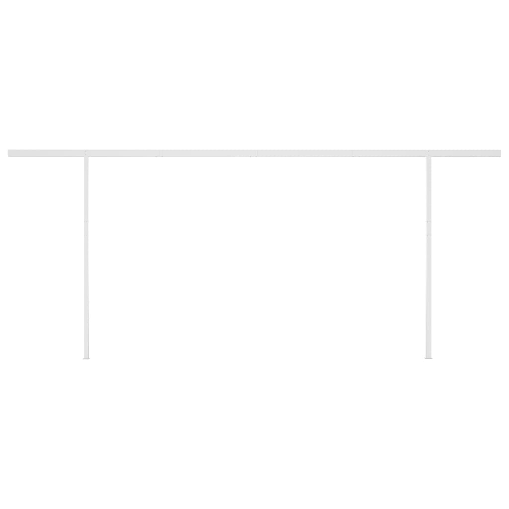 Tenda da Sole Retrattile Manuale e LED 6x3 m Gialla Bianca - homemem39