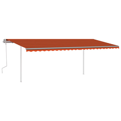 Tenda da Sole Retrattile Manuale con LED 6x3m Arancione Marrone - homemem39