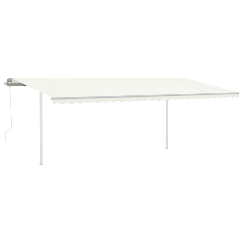 Tenda da Sole Retrattile Automatica con Pali 6x3 m Crema - homemem39