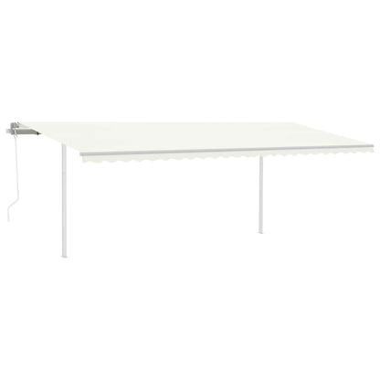 Tenda da Sole Retrattile Automatica con Pali 6x3 m Crema - homemem39