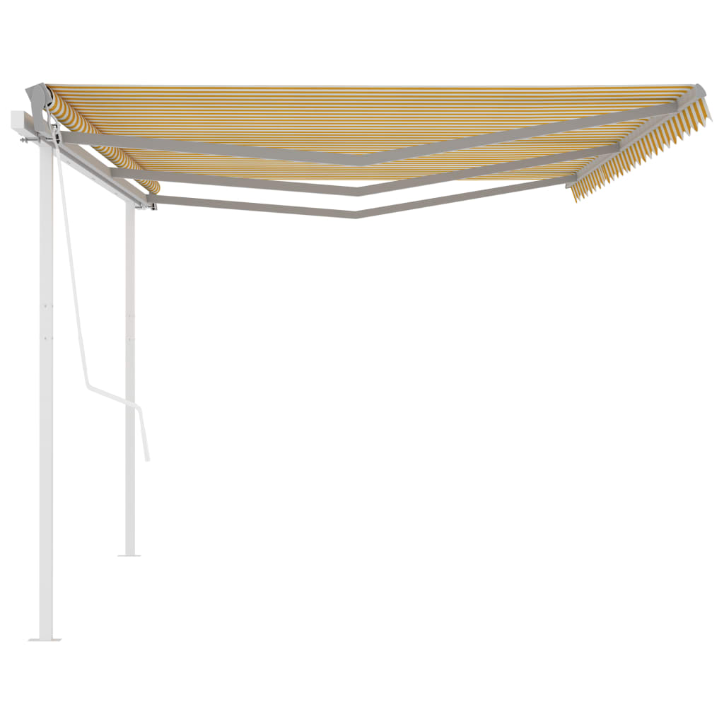 Tenda da Sole Retrattile Automatica Pali 6x3 m Gialla e Bianca - homemem39