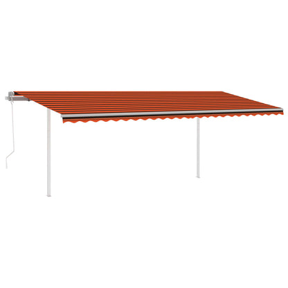 Tenda da Sole Retrattile Automatica Pali 6x3 m Arancio Marrone