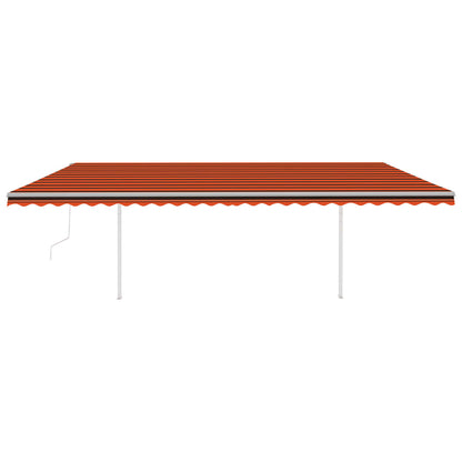 Tenda da Sole Retrattile Automatica Pali 6x3 m Arancio Marrone