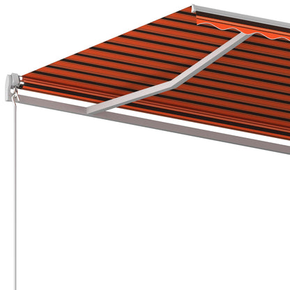 Tenda da Sole Retrattile Automatica Pali 6x3 m Arancio Marrone