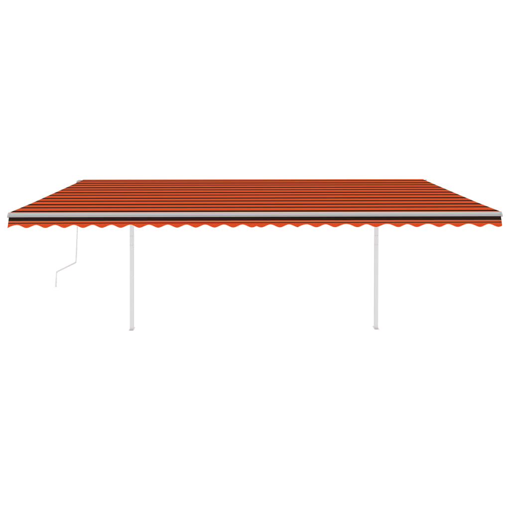 Tenda Automatica con Sensore Vento e LED 6x3 m Arancio Marrone