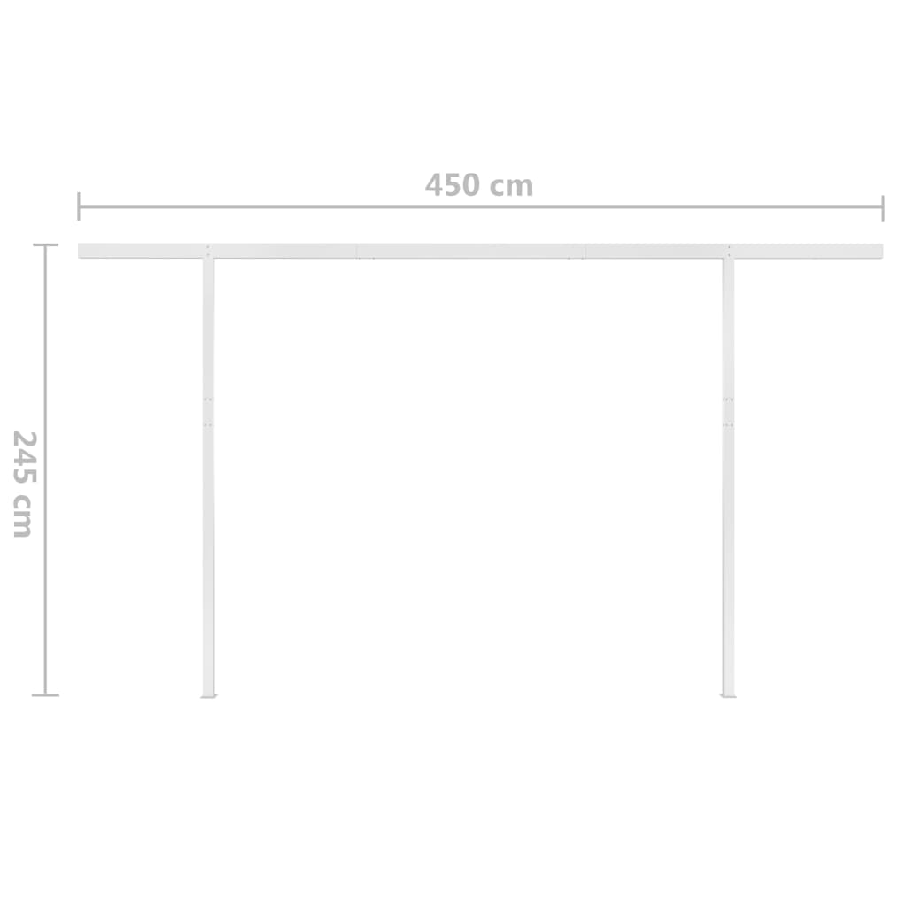 Tenda da Sole Retrattile Manuale con Pali 5x3,5 m Antracite - homemem39