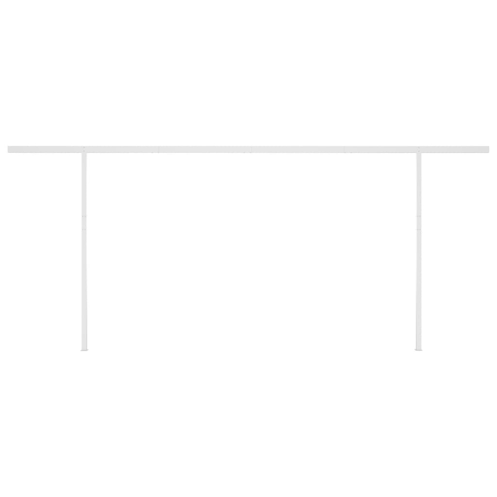 Tenda da Sole Retrattile Manuale con Pali 6x3,5 m Blu e Bianca - homemem39