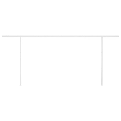 Tenda da Sole Retrattile Manuale con Pali 6x3,5 m Blu e Bianca - homemem39