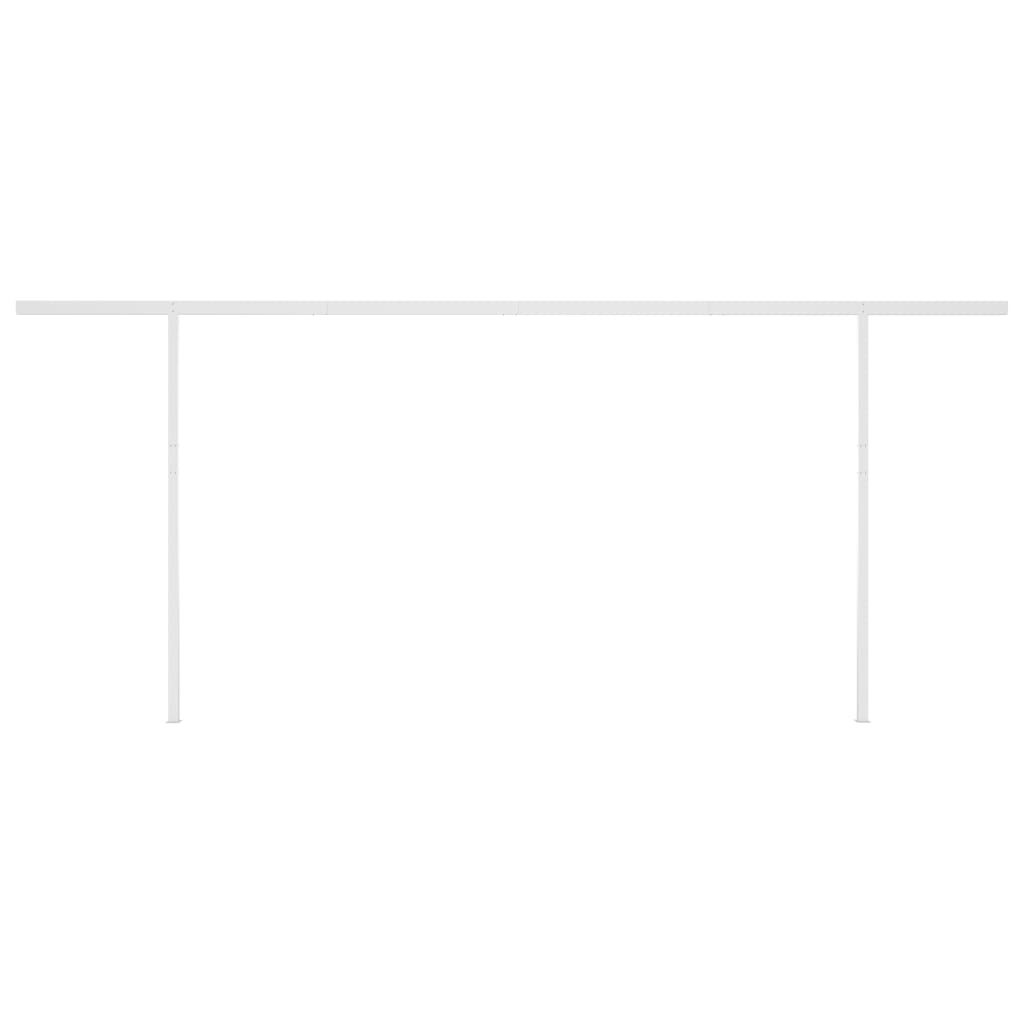 Tenda Retrattile Automatica con Pali 6x3,5 m Gialla e Bianca - homemem39