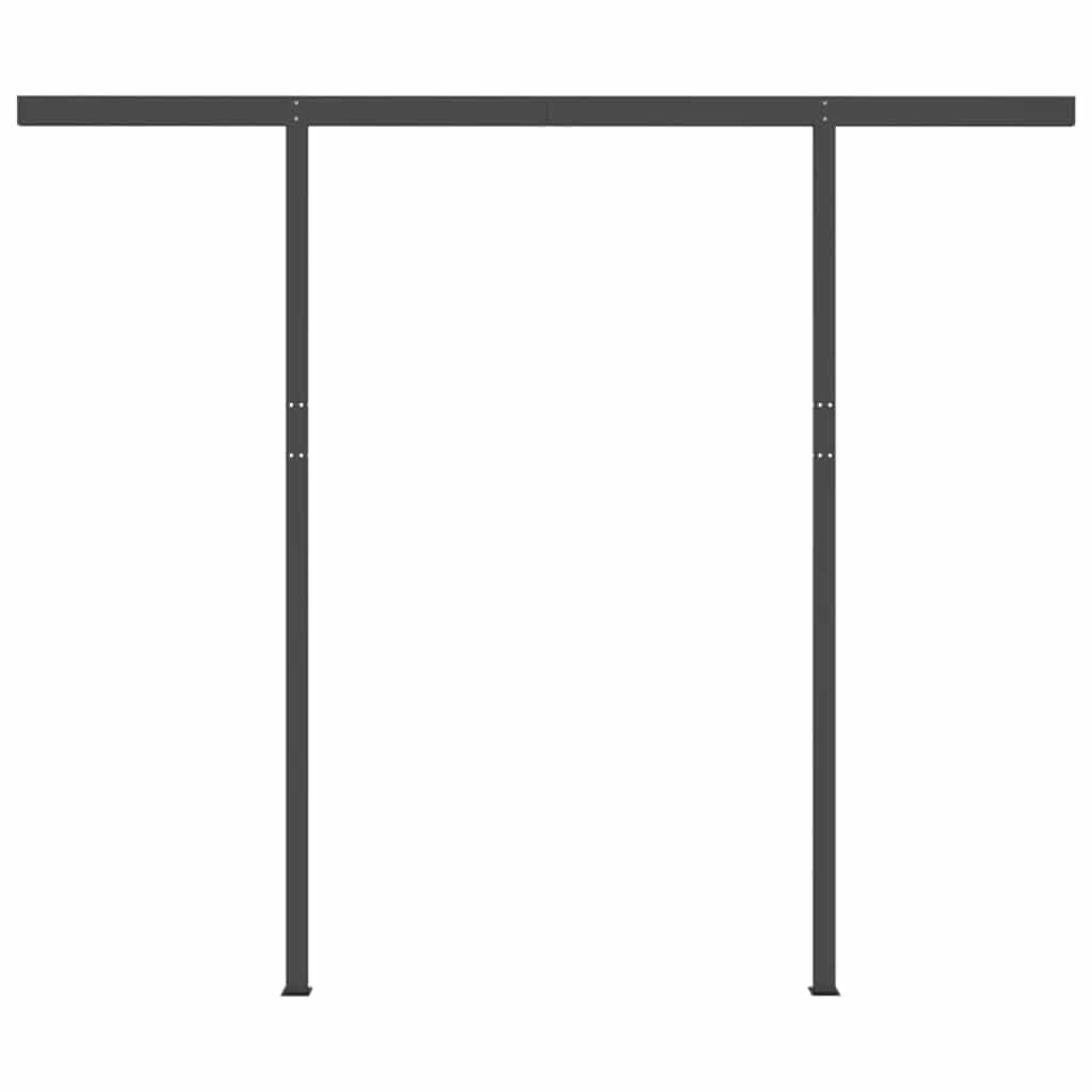 Tenda da Sole Retrattile Manuale con LED 3x2,5m Antracite - homemem39