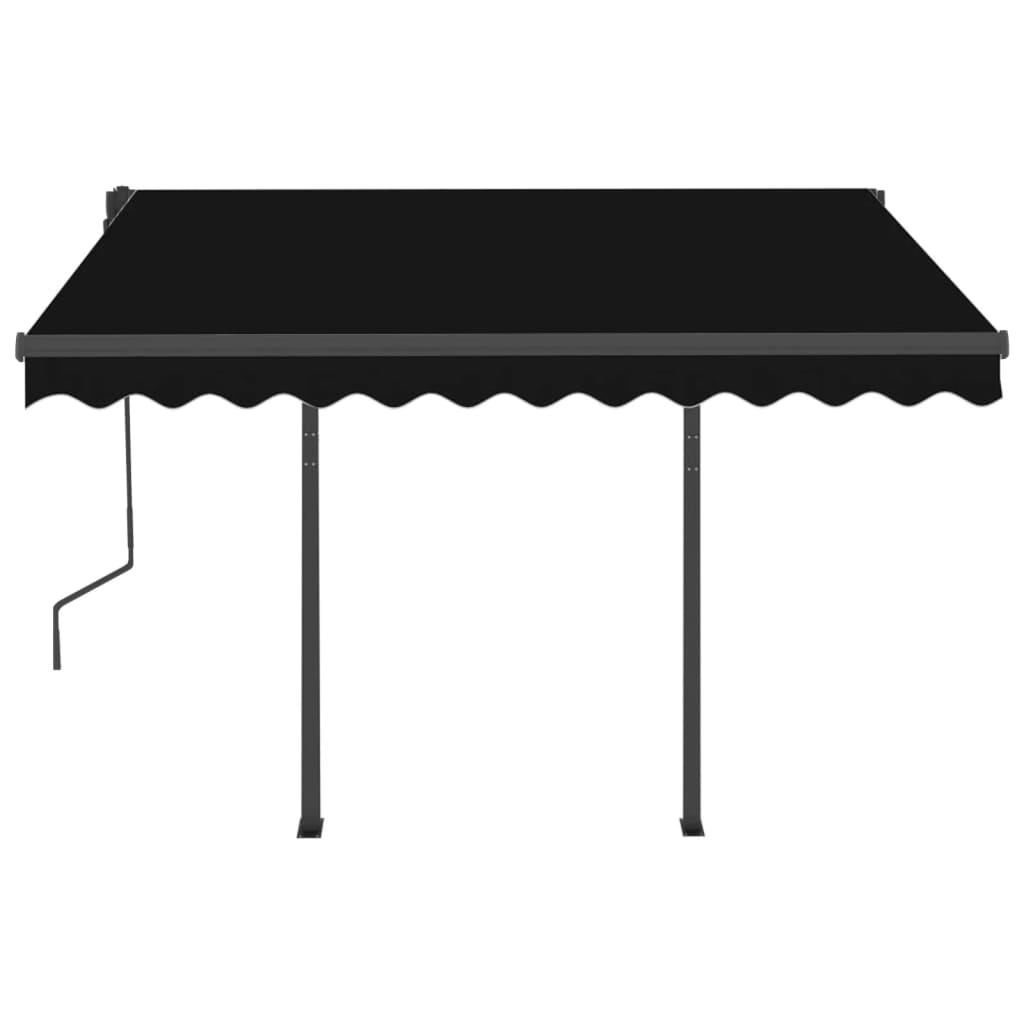 Tenda da Sole Retrattile Automatica con Pali 3x2,5 m Antracite - homemem39