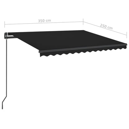 Tenda da Sole Retrattile Manuale con LED 3,5x2,5m Antracite