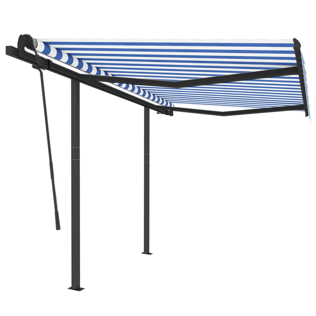 Tenda da Sole Retrattile Automatica Pali 3,5x2,5m Blu e Bianca - homemem39