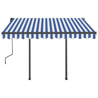 Tenda da Sole Retrattile Automatica Pali 3,5x2,5m Blu e Bianca - homemem39
