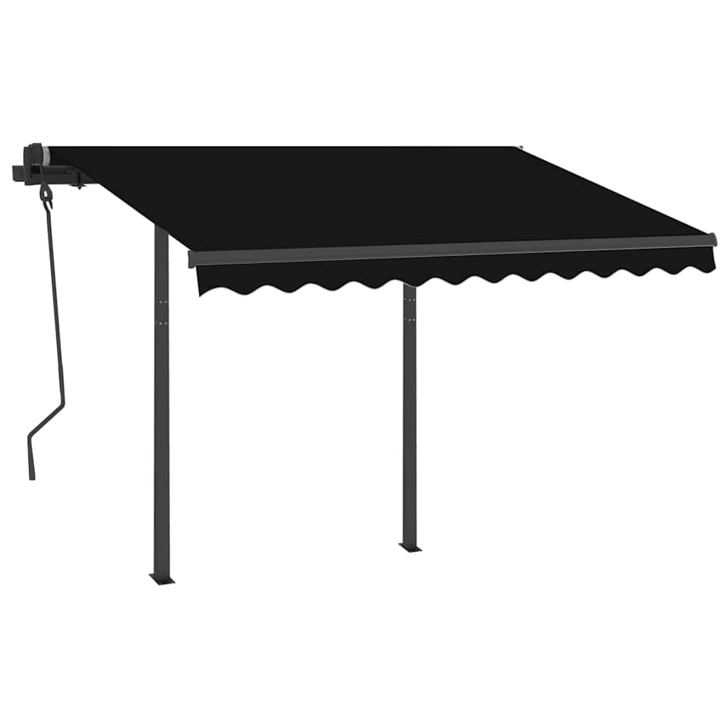 Tenda da Sole Retrattile Automatica con Pali 3,5x2,5m Antracite - homemem39