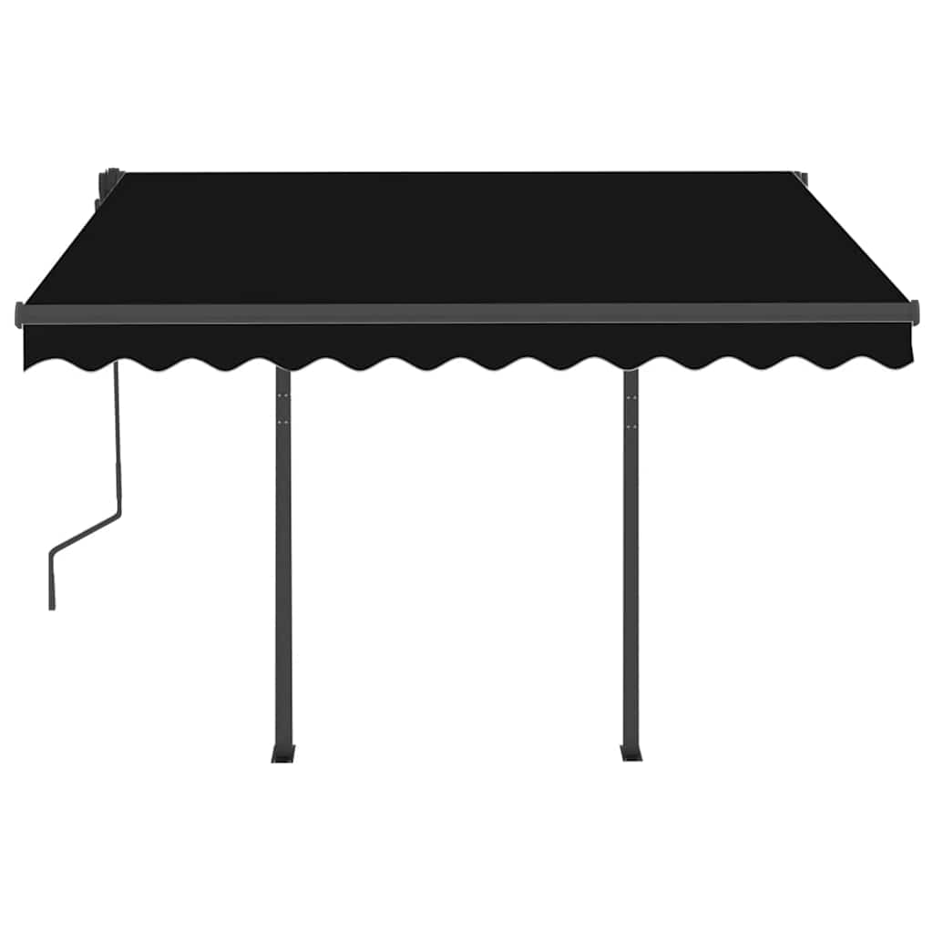 Tenda da Sole Retrattile Automatica con Pali 3,5x2,5m Antracite - homemem39