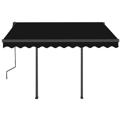 Tenda da Sole Retrattile Automatica con Pali 3,5x2,5m Antracite - homemem39