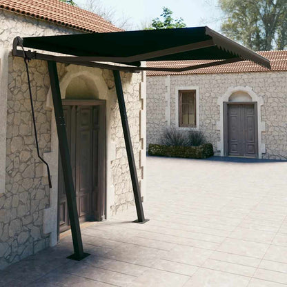 Tenda da Sole Retrattile Automatica con Pali 3,5x2,5m Antracite - homemem39