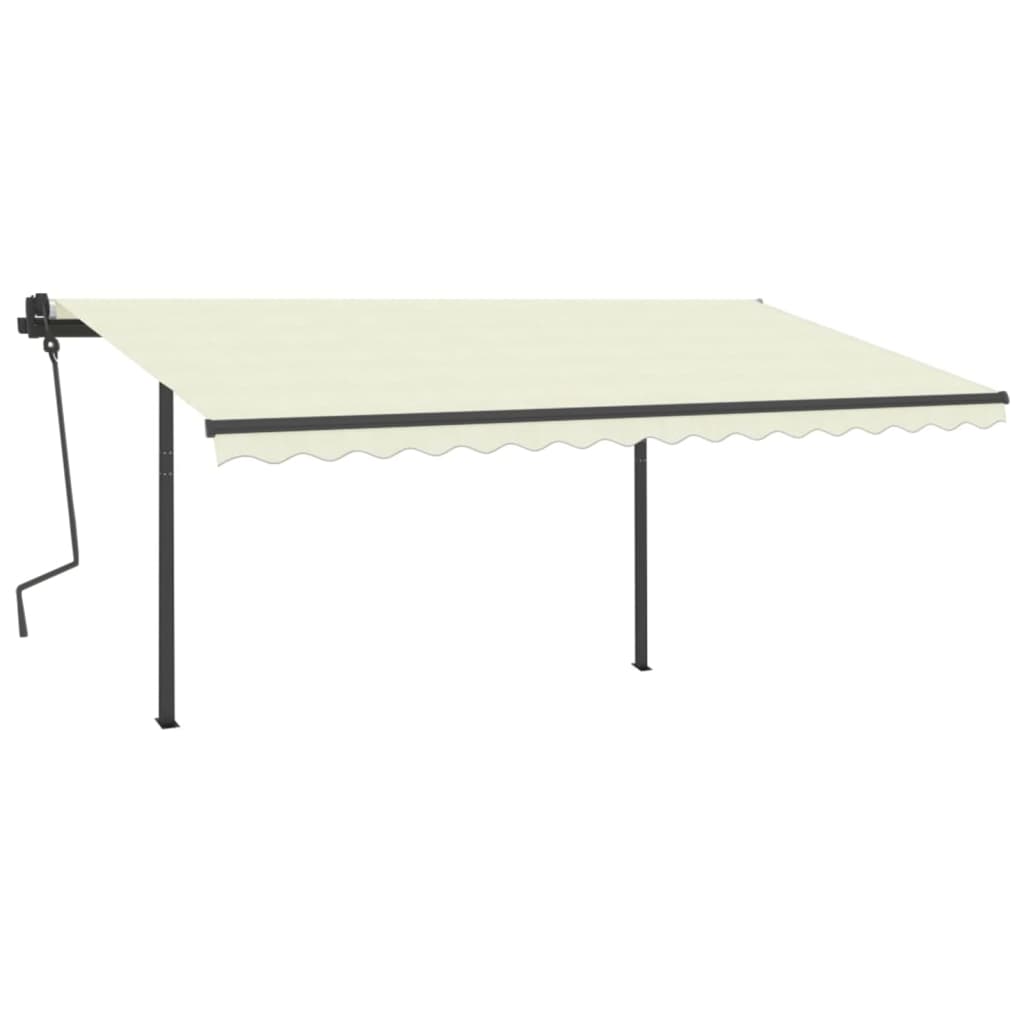 Tenda da Sole Retrattile Manuale con LED 4,5x3 m Crema