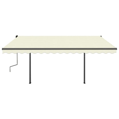 Tenda da Sole Retrattile Manuale con LED 4,5x3 m Crema