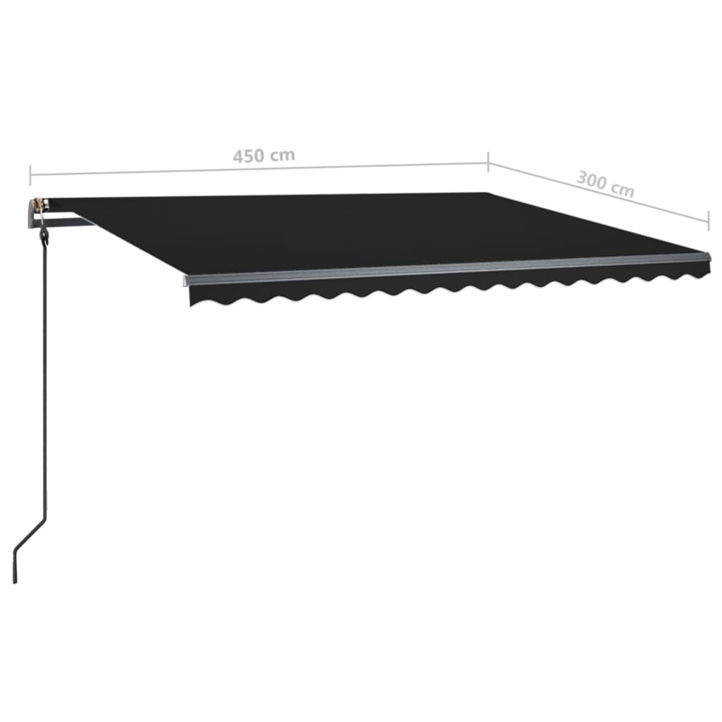 Tenda da Sole Retrattile Manuale con LED 4,5x3 m Antracite