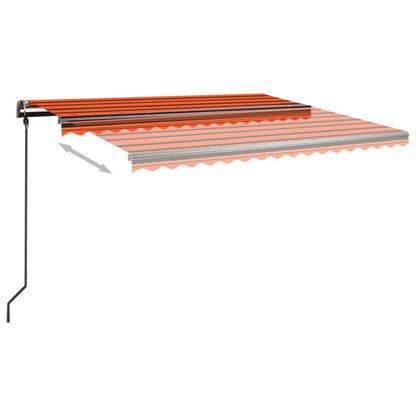 Tenda Retrattile Automatica con Pali 4,5x3 m Arancio e Marrone