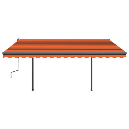 Tenda Retrattile Automatica con Pali 4,5x3 m Arancio e Marrone