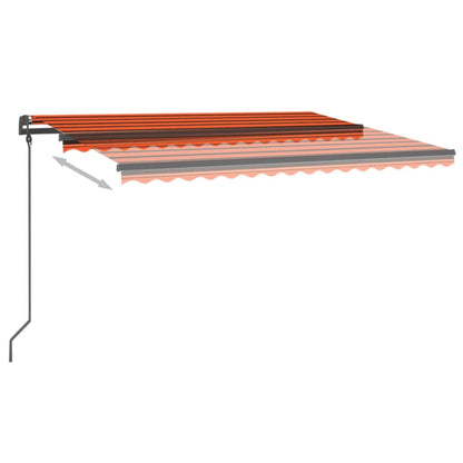 Tenda Automatica con Sensore Vento e LED 4,5x3m Arancio Marrone