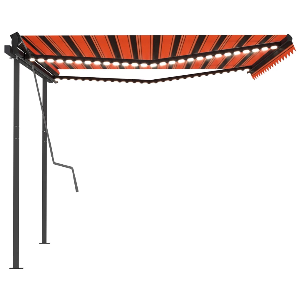 Tenda Automatica con Sensore Vento e LED 4,5x3m Arancio Marrone