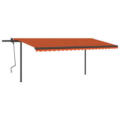 Tenda da Sole Retrattile Manuale Pali 5x3 m Arancione Marrone