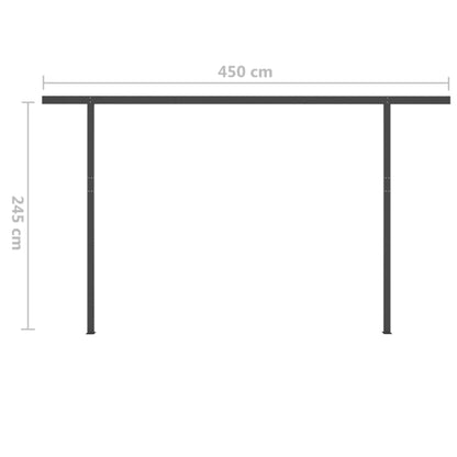 Tenda da Sole Retrattile Manuale Pali 5x3 m Arancione Marrone