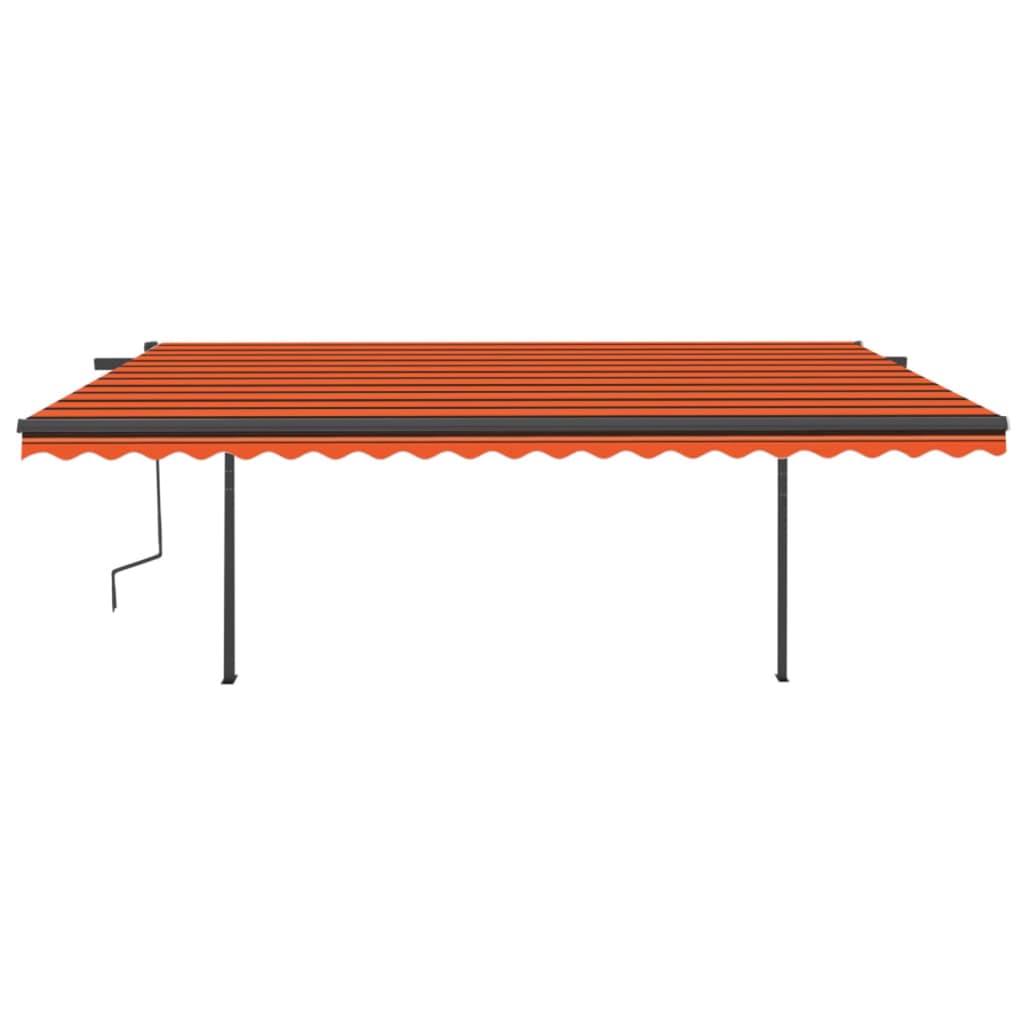 Tenda da Sole Retrattile Manuale Pali 5x3 m Arancione Marrone