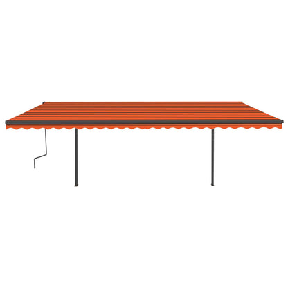 Tenda da Sole Retrattile Manuale con LED 6x3 m Arancio Marrone