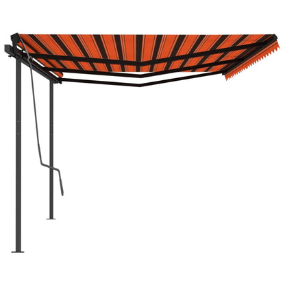 Tenda da Sole Retrattile Automatica Pali 6x3 m Arancio Marrone