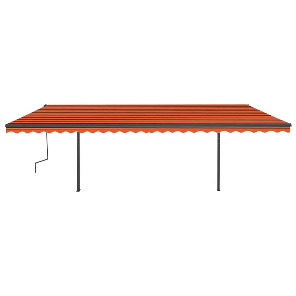 Tenda da Sole Retrattile Automatica Pali 6x3 m Arancio Marrone