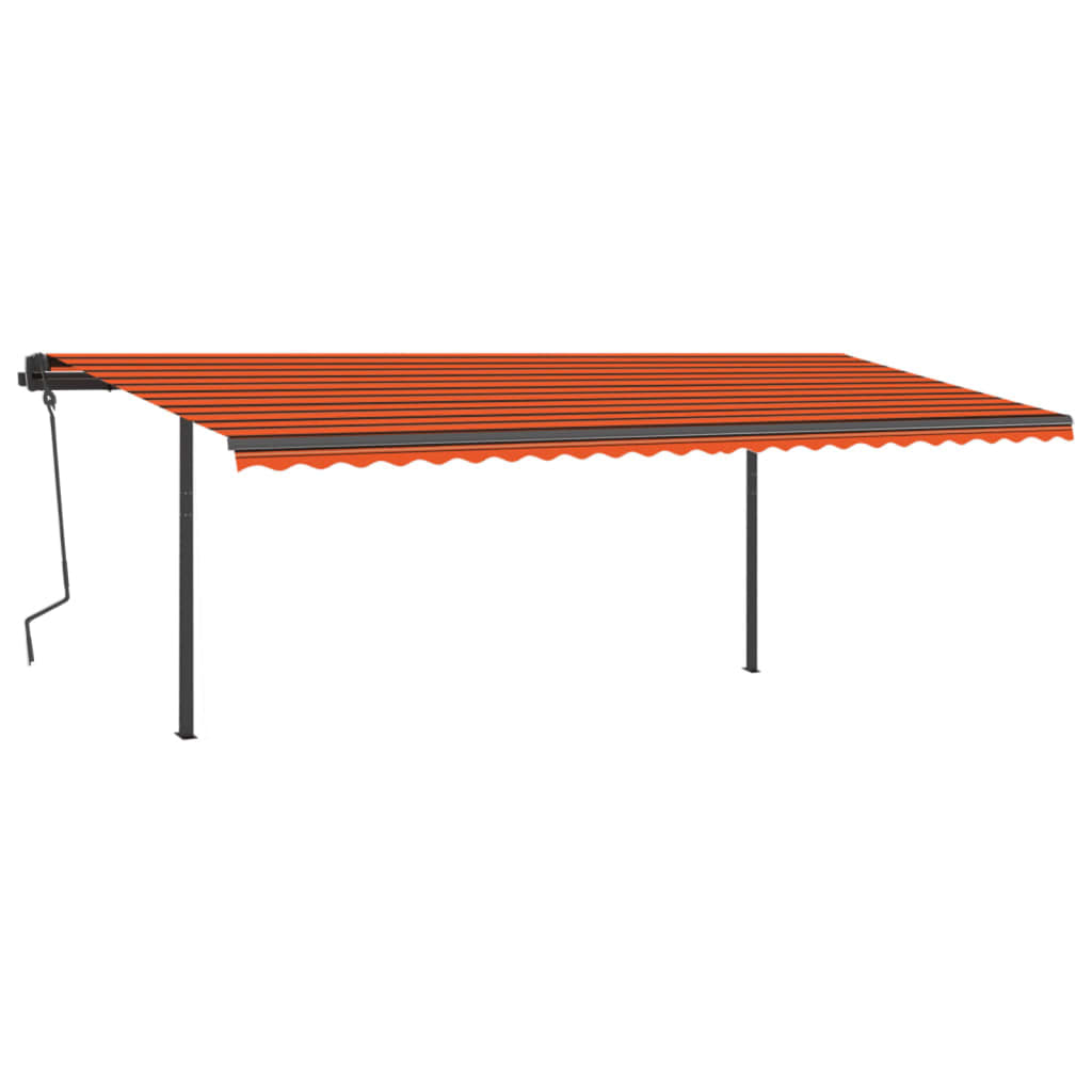 Tenda da Sole Retrattile Automatica Pali 6x3 m Arancio Marrone