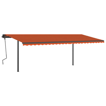 Tenda da Sole Retrattile Automatica Pali 6x3 m Arancio Marrone