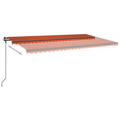 Tenda da Sole Retrattile Automatica Pali 6x3 m Arancio Marrone