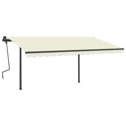 Tenda da Sole Retrattile Manuale con LED 4x3,5 m Crema