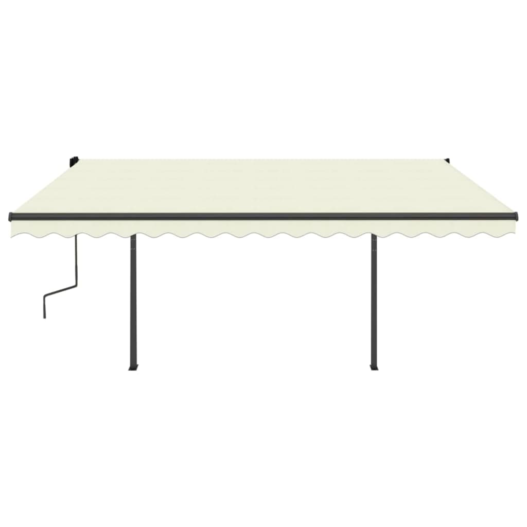 Tenda da Sole Retrattile Manuale con LED 4x3,5 m Crema