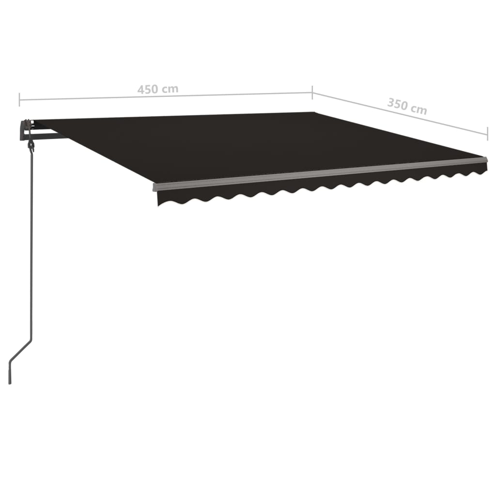 Tenda da Sole Retrattile Manuale con LED 4,5x3,5 m Antracite