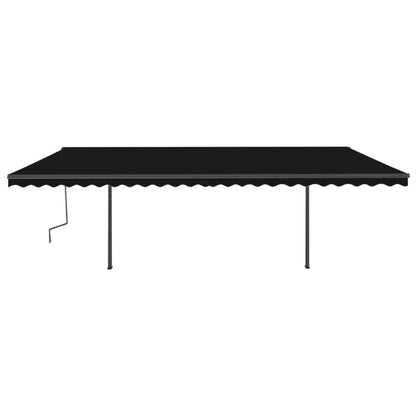 Tenda da Sole Retrattile Manuale con Pali 6x3,5 m Antracite