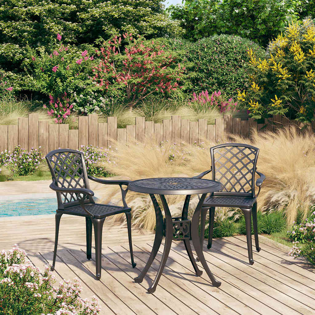 Set da Bistrot 3 pz in Alluminio Pressofuso Nero | homemem39