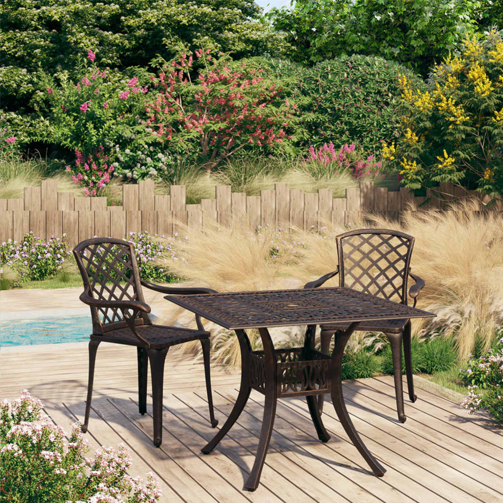 Set da Bistrot 3 pz in Alluminio Pressofuso Bronzo | homemem39