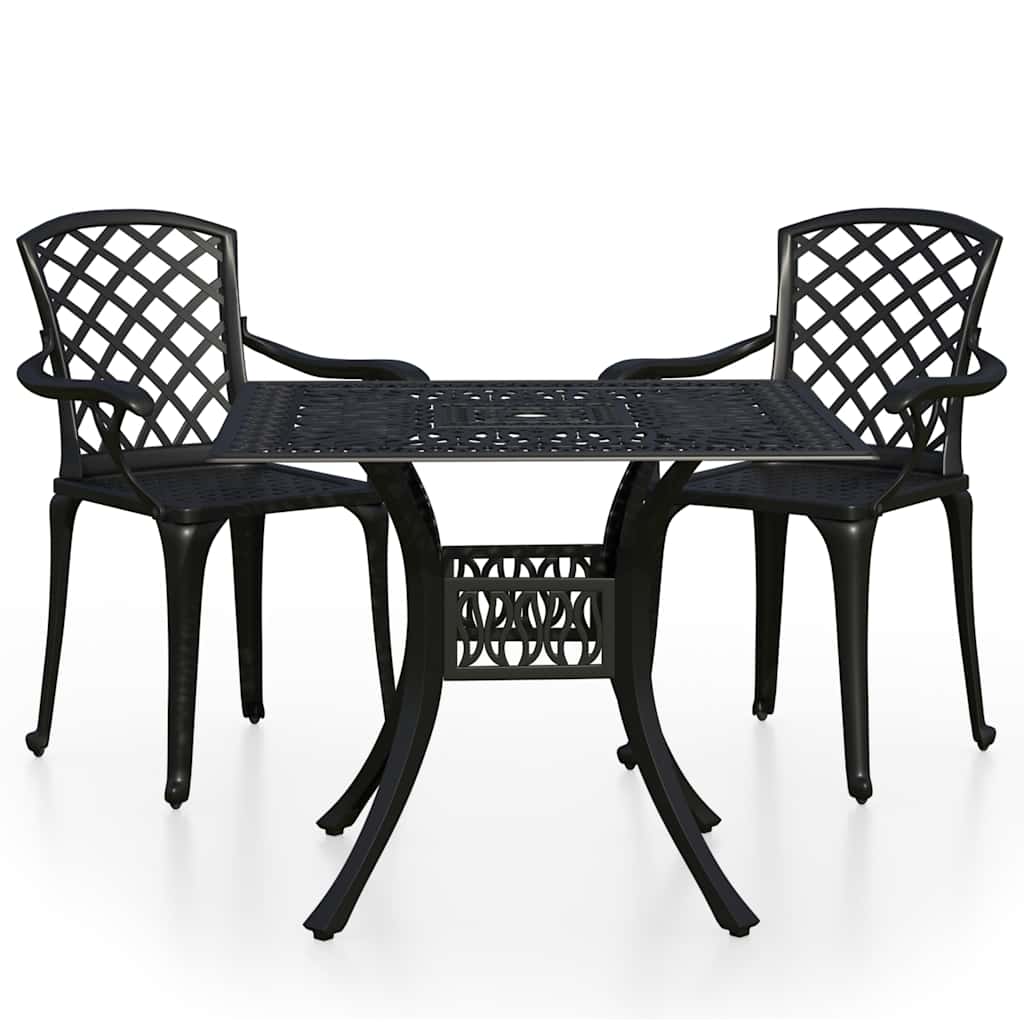 Set da Bistrot 3 pz in Alluminio Pressofuso Nero | homemem39