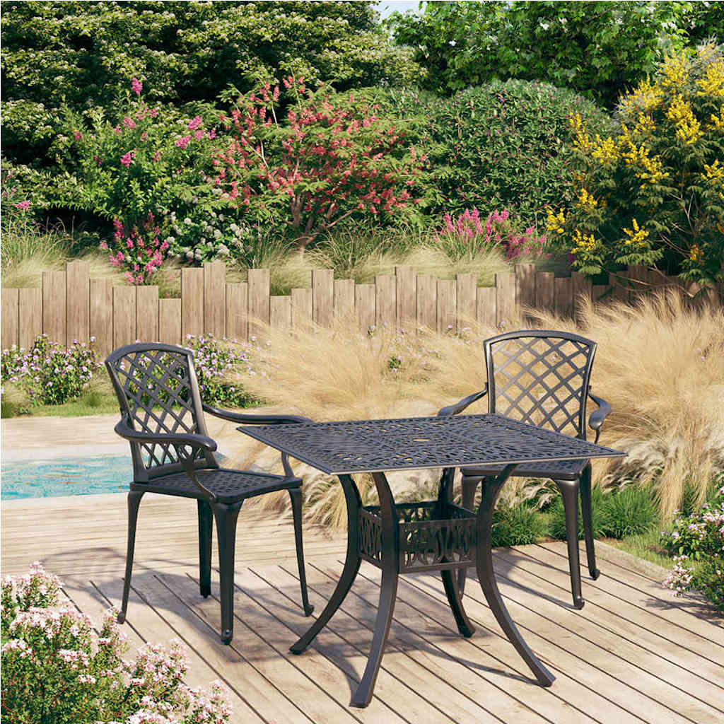 Set da Bistrot 3 pz in Alluminio Pressofuso Nero | homemem39