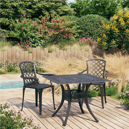 Set da Bistrot 3 pz in Alluminio Pressofuso Nero | homemem39